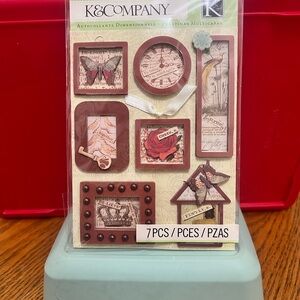 Pack of K&Company Engraved Garden Word Grand Adhesions Dimensionals